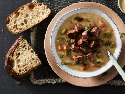 Beefy Dill Pickle Soup